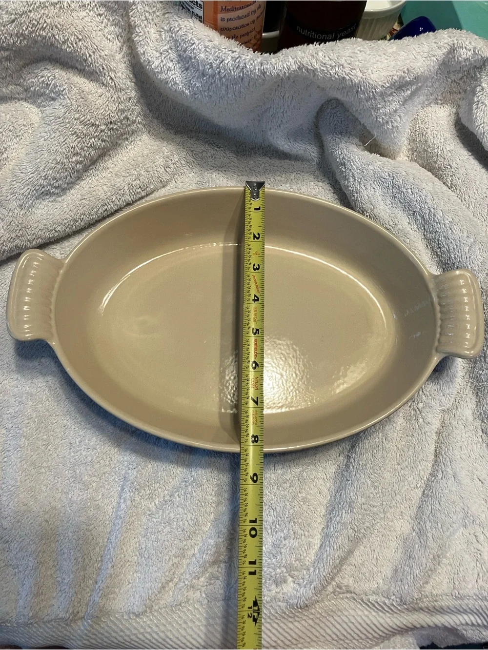 Vintage Le Creuset Cobalt Blue Ceramic Oval Baking Dish with Side Handles #28